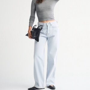 Abercrombie mid rise slouchy jean